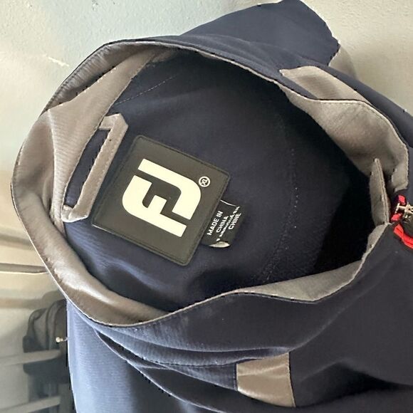 FootJoy Mens XL Half ZIP Blue/Gray Windbreaker - Picture 5 of 5